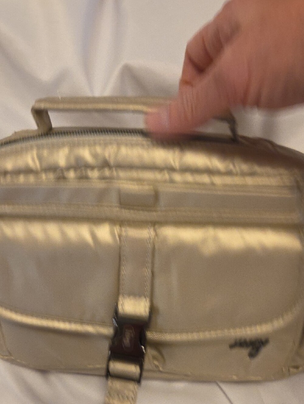 Lug Sidecar Metallic Gold Crossbody Bag - Picture 8 of 8